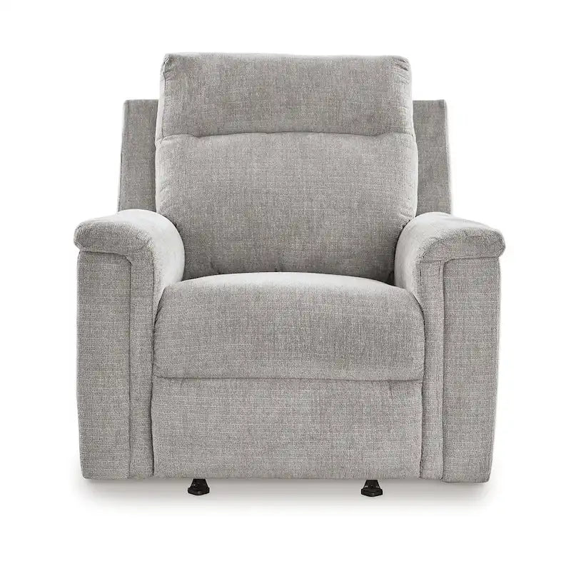 Fauteuil inclinable motorisé, contrôle à une touche, port USB, micro-chenille, style contemporain, gris cendré, 1 personne