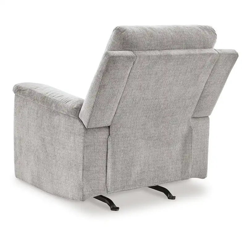 Fauteuil inclinable motorisé, contrôle à une touche, port USB, micro-chenille, style contemporain, gris cendré, 1 personne