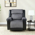 Fauteuil inclinable planeur manuel, 2 positions, similicuir et tissu, style moderne, noir/gris, 1 personne