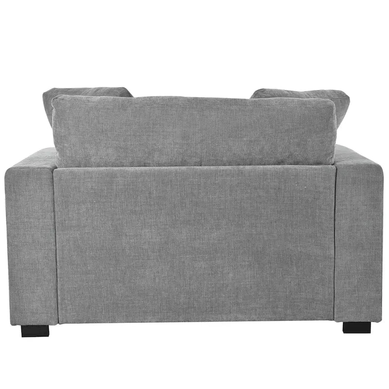 Chaise longue, surdimensionnée, pieds en bois massif, revêtement en tissu, gris, 1-2 personnes