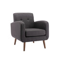 Fauteuil d'appoint capitonné, revêtement tissu ou PU, pieds en bois d'hévéa, multicolore, 1 personne