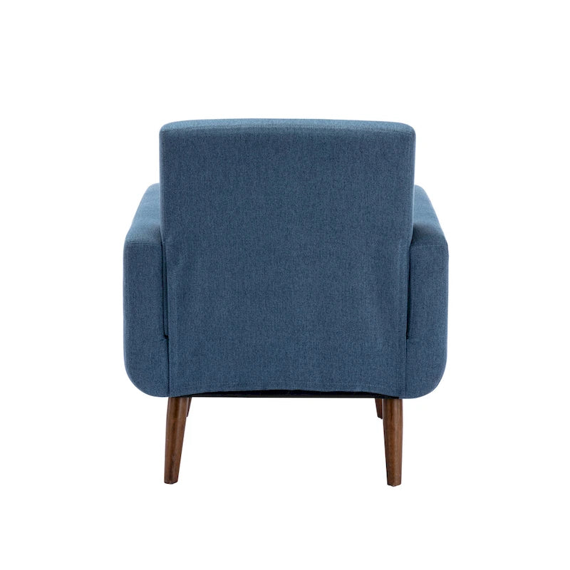 Fauteuil d'appoint capitonné, revêtement tissu ou PU, pieds en bois d'hévéa, multicolore, 1 personne