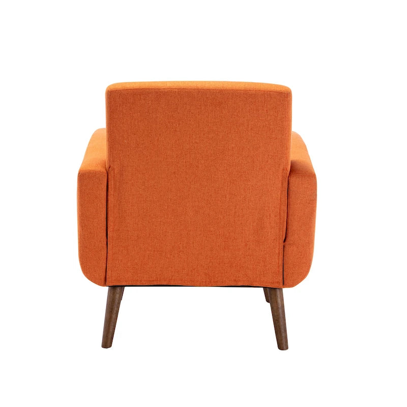 Fauteuil d'appoint capitonné, revêtement tissu ou PU, pieds en bois d'hévéa, multicolore, 1 personne