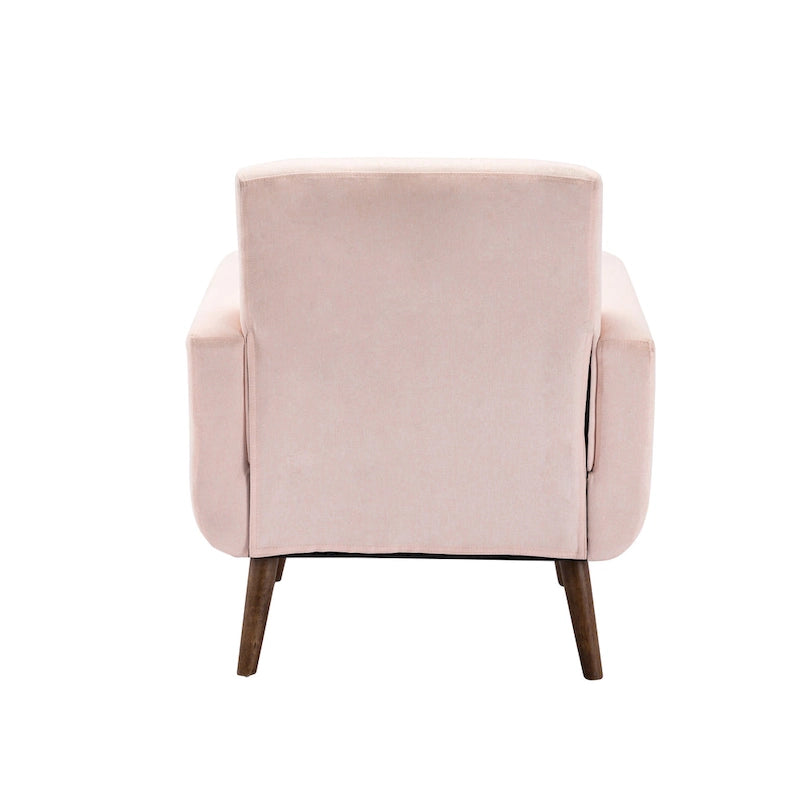 Fauteuil d'appoint capitonné, revêtement tissu ou PU, pieds en bois d'hévéa, multicolore, 1 personne