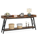 Table console étroite de 70,9 pouces, style rustique, marron, 1 unité