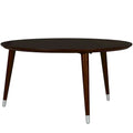 Table basse ronde de 35 pouces, pieds fuseau, style Mid-Century, expresso / noyer, 1 unité