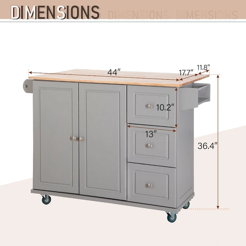 Desserte de cuisine roulante, dessus rabattable, 2 tiroirs, armoire, porte-bouteilles et porte-serviettes, 4 roulettes verrouillables, style traditionnel, marron / crème / noir / gris / blanc, 1 unité