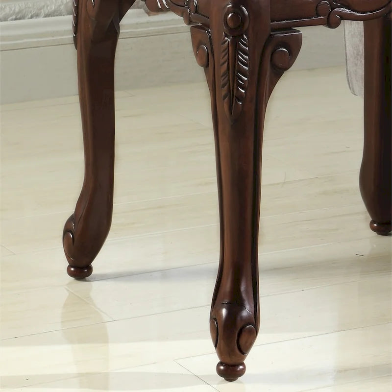 Table d'appoint, style traditionnel, détails ornés, pieds griffes, résine, gris/cerise, 1 unité