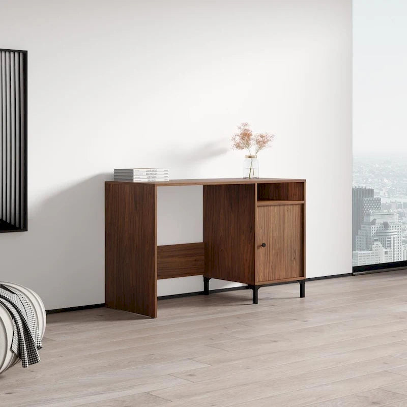 Bureau, façade et corps mats, 1 tiroir, style contemporain, finition mate, 1 unité