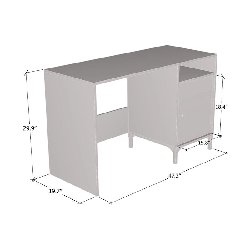 Bureau, façade et corps mats, 1 tiroir, style contemporain, finition mate, 1 unité