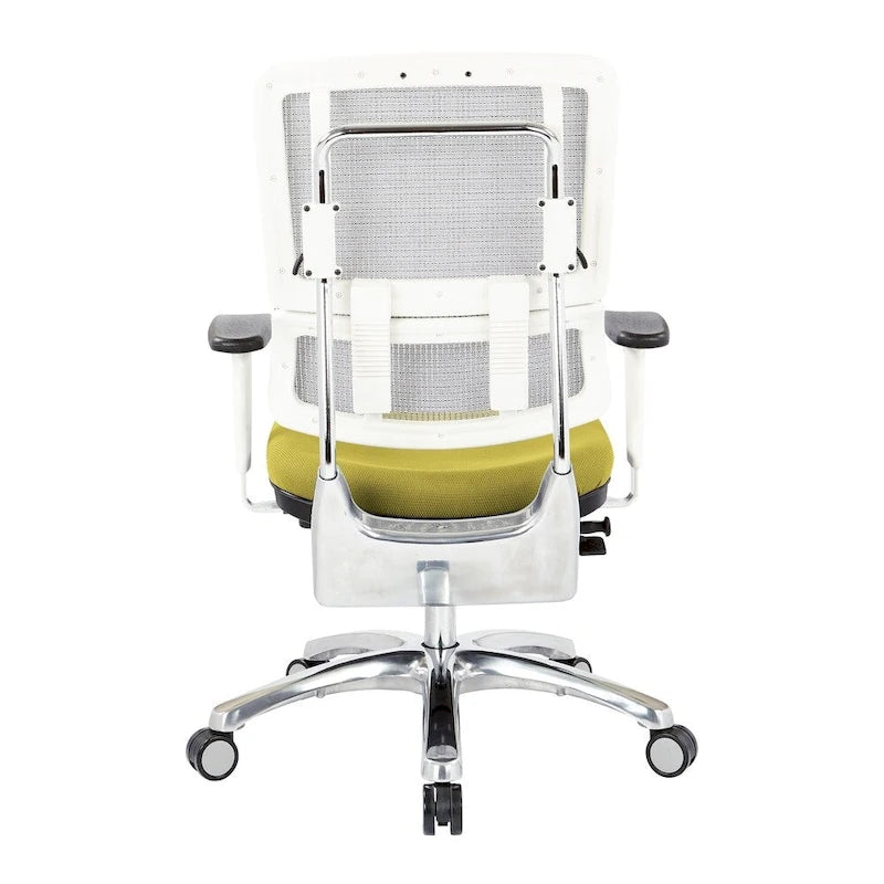 Chaise de bureau ergonomique pour manager, dossier en maille respirante, soutien lombaire réglable, inclinaison synchrone, piètement en aluminium poli, style moderne, violet / olive / jade / rouge / ciel / noir / bleu / orange, 1 personne