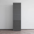 Armoire de garde-robe, Portes vitrées, Corps mat, Style contemporain, Gris / Noir / Blanc, 1 Unité