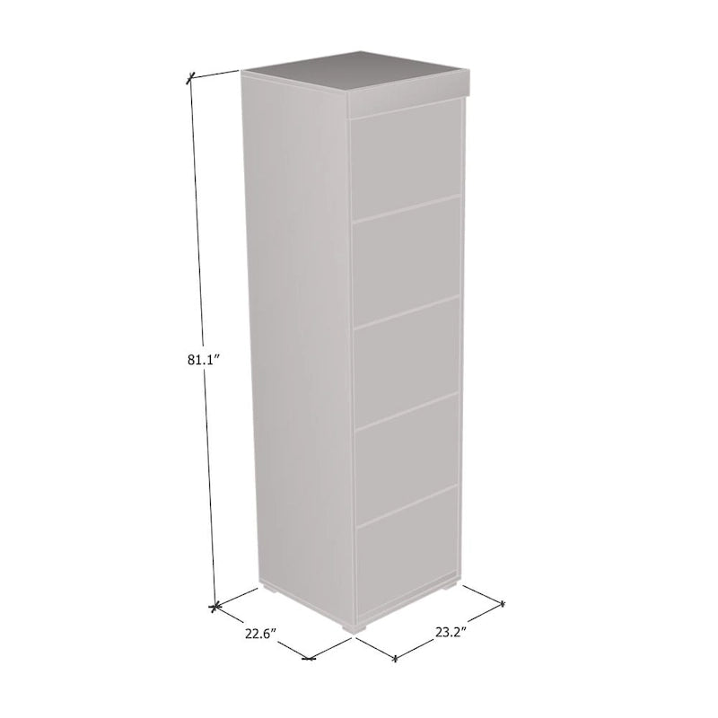 Armoire de garde-robe, Portes vitrées, Corps mat, Style contemporain, Gris / Noir / Blanc, 1 Unité