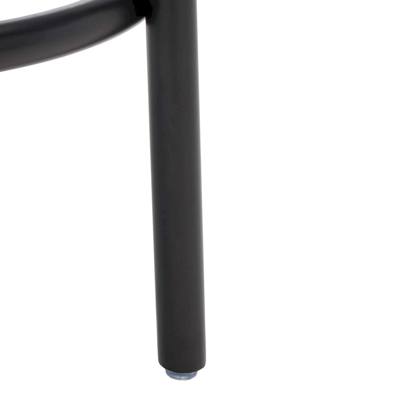Tabouret de comptoir 66 cm, assise en bouclette, pieds en métal, style minimaliste, moutarde / noir / vert forêt / rouille / ivoire, 1 personne