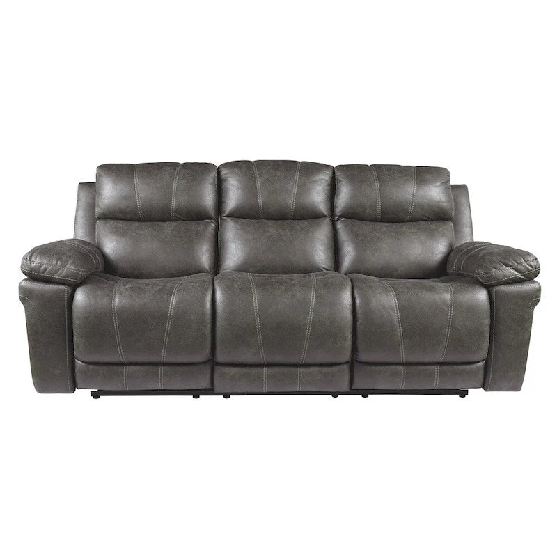 Canapé inclinable électrique 3 places, têtière réglable, ports USB, similicuir, style contemporain, Midnight, 3 personnes