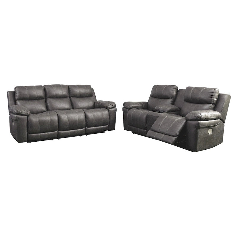 Canapé inclinable électrique 3 places, têtière réglable, ports USB, similicuir, style contemporain, Midnight, 3 personnes