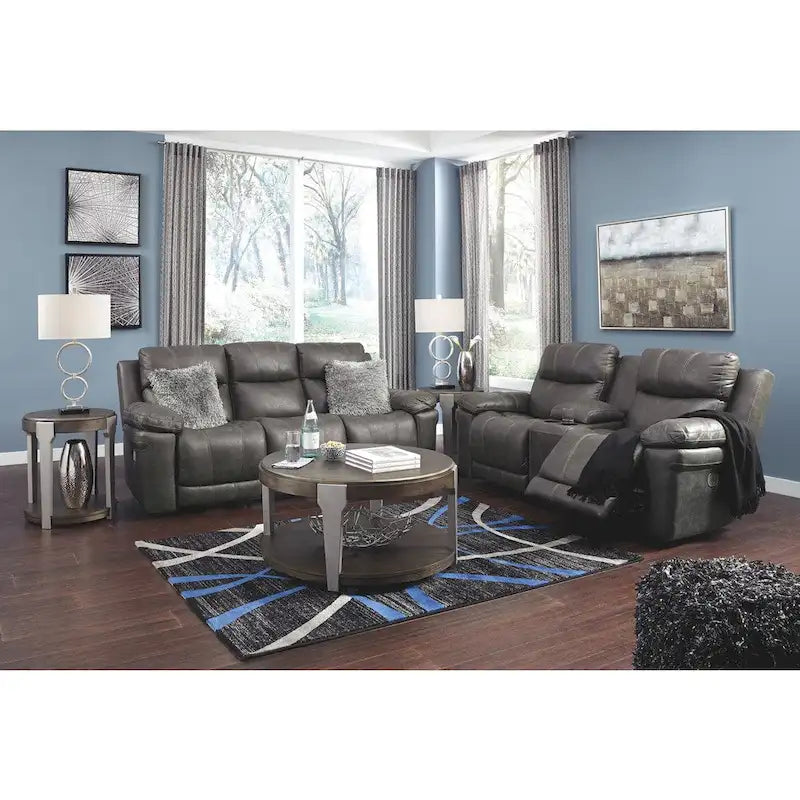 Canapé inclinable électrique 3 places, têtière réglable, ports USB, similicuir, style contemporain, Midnight, 3 personnes