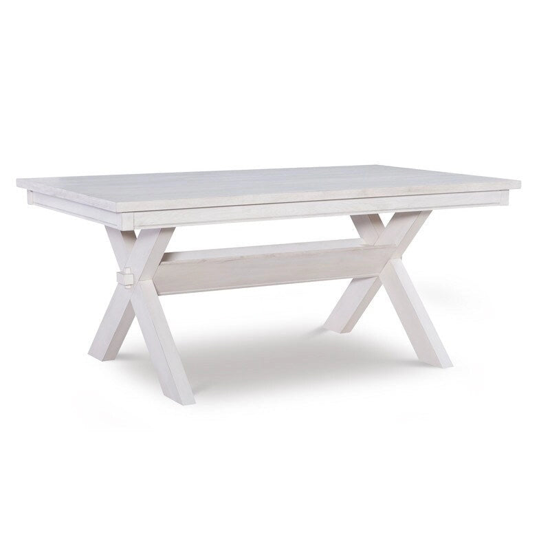 Table à manger rectangulaire, pieds en X, bois massif et MDF, style rustique, marron, 6 places