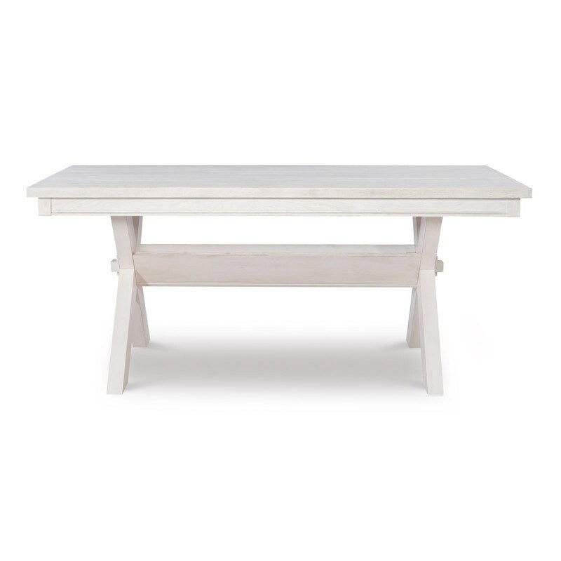 Table à manger rectangulaire, pieds en X, bois massif et MDF, style rustique, marron, 6 places
