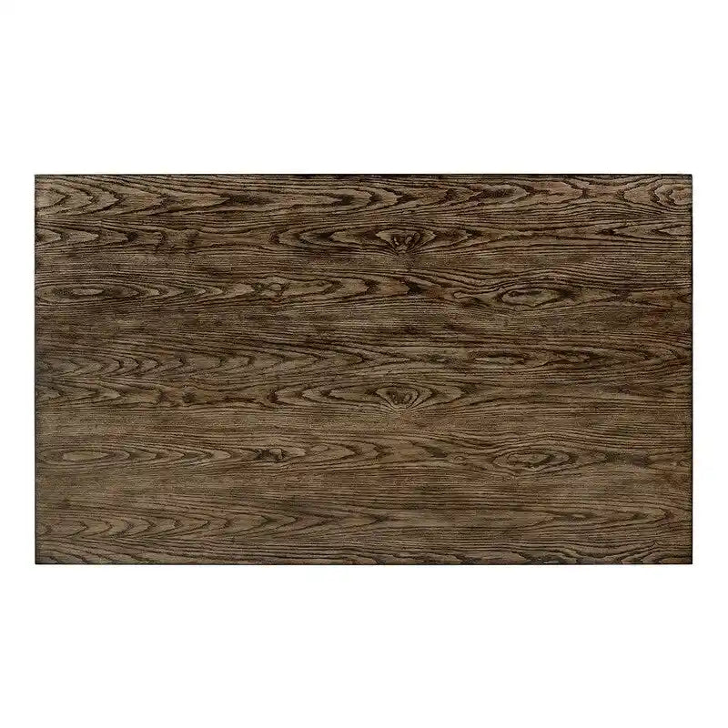 Table à manger rectangulaire, pieds en X, bois massif et MDF, style rustique, marron, 6 places