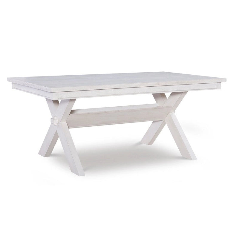 Table à manger rectangulaire, pieds en X, bois massif et MDF, style rustique, marron, 6 places