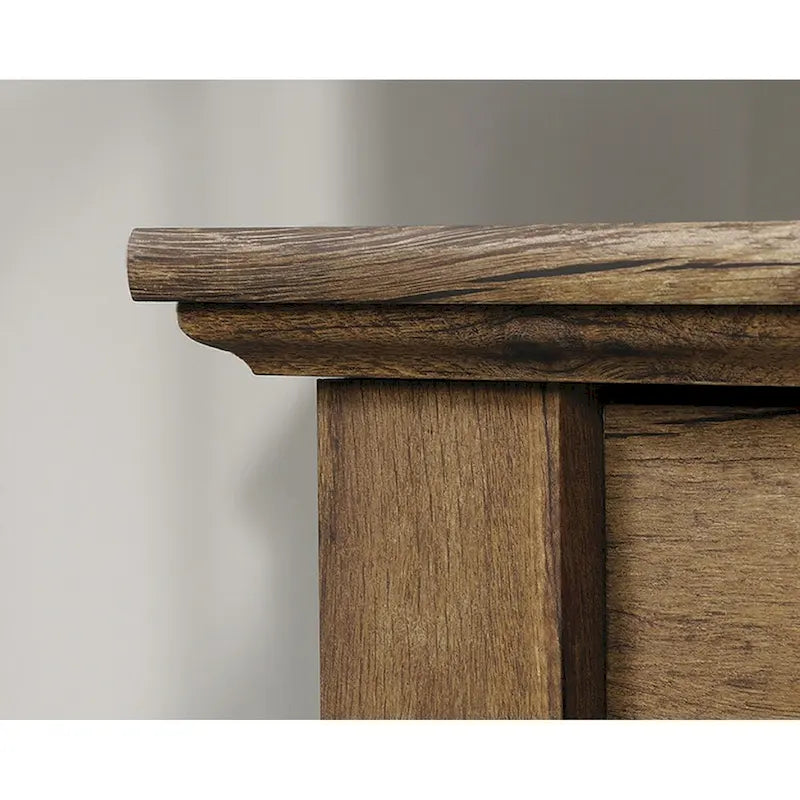 Bureau de direction, tablette de clavier escamotable, 4 tiroirs, tiroir classeur, gestion des câbles, style traditionnel, finition bois / gris, 1 personne