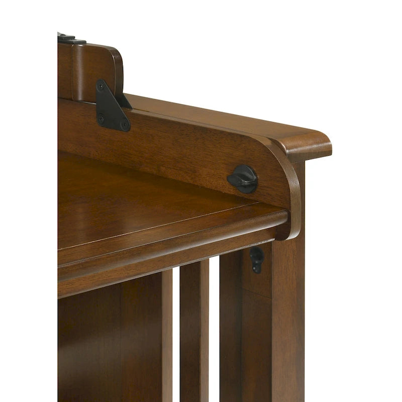 Lit-bureau simple, Se transforme en lit en moins d'une minute, Ports USB et prises de courant, Bois massif, Style moderne, Noyer noir, 1 personne