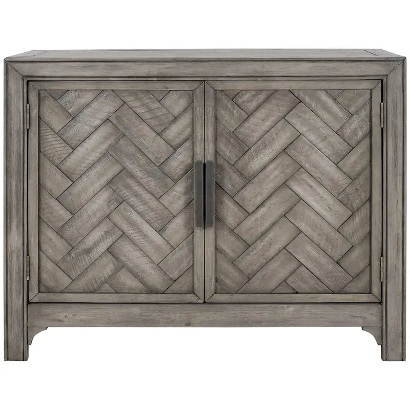 Meuble d'appoint, 2 portes, poignées antiques, 1 étagère réglable, pieds hauts, style vintage, gris antique / bleu antique / blanc antique, 1 unité