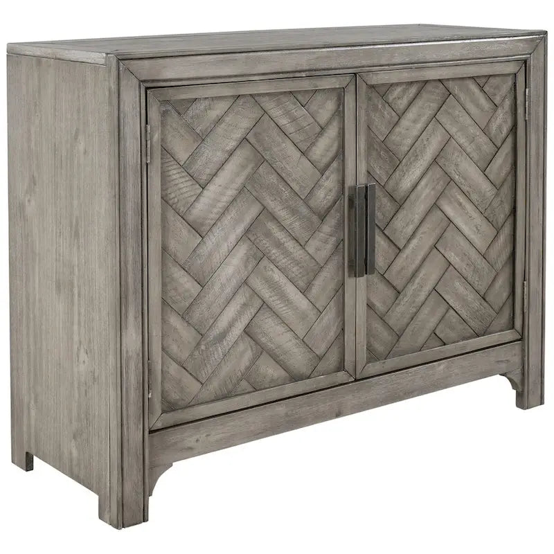 Meuble d'appoint, 2 portes, poignées antiques, 1 étagère réglable, pieds hauts, style vintage, gris antique / bleu antique / blanc antique, 1 unité