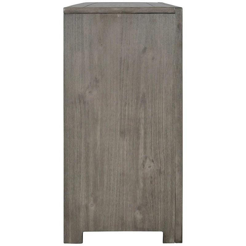 Meuble d'appoint, 2 portes, poignées antiques, 1 étagère réglable, pieds hauts, style vintage, gris antique / bleu antique / blanc antique, 1 unité
