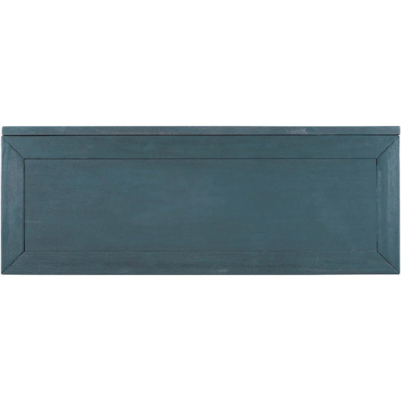 Meuble d'appoint, 2 portes, poignées antiques, 1 étagère réglable, pieds hauts, style vintage, gris antique / bleu antique / blanc antique, 1 unité
