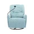 Fauteuil inclinable électrique, pivotant à 270°, réglable électriquement, porte-téléphone, bleu / gris / orange, 1 personne