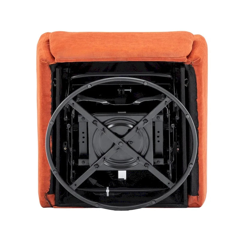 Fauteuil inclinable électrique, pivotant à 270°, réglable électriquement, porte-téléphone, bleu / gris / orange, 1 personne