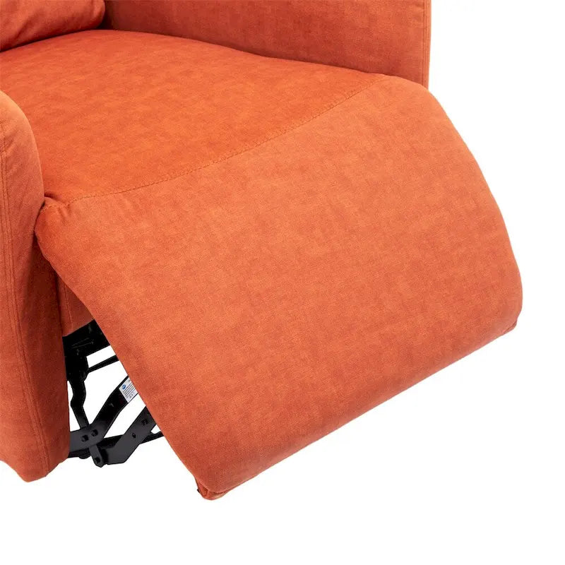Fauteuil inclinable électrique, pivotant à 270°, réglable électriquement, porte-téléphone, bleu / gris / orange, 1 personne