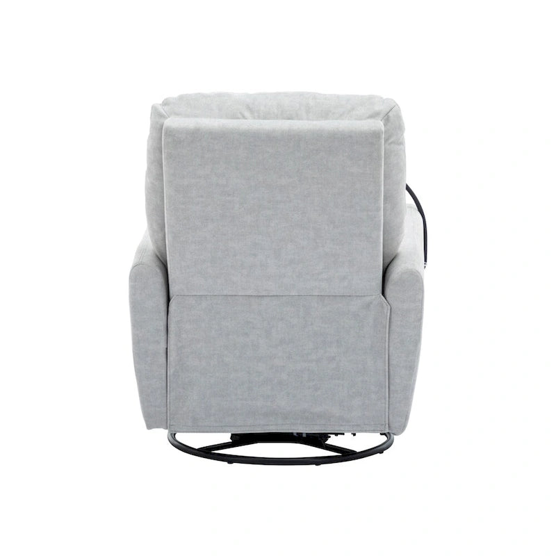 Fauteuil inclinable électrique, pivotant à 270°, réglable électriquement, porte-téléphone, bleu / gris / orange, 1 personne