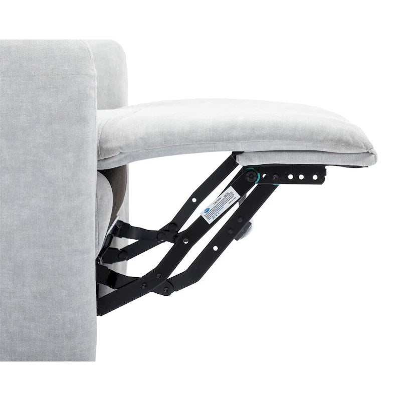 Fauteuil inclinable électrique, pivotant à 270°, réglable électriquement, porte-téléphone, bleu / gris / orange, 1 personne