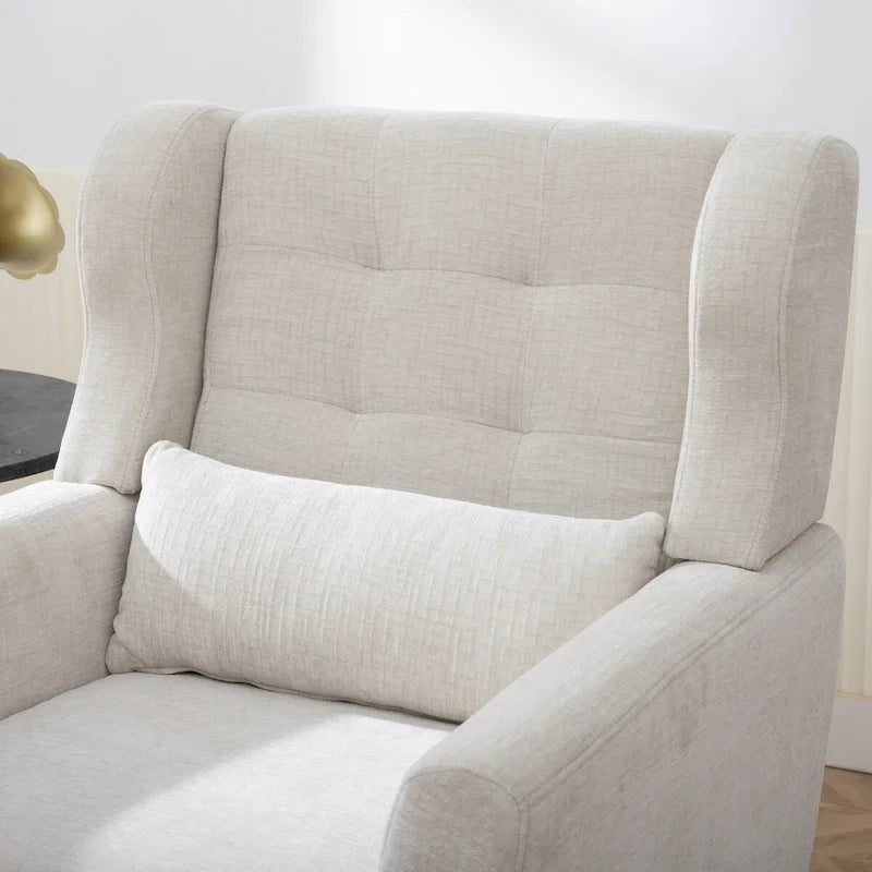 Fauteuil d'appoint, tissu chenille, pieds en bois fuselés, coussin lombaire, style milieu de siècle, avocat / orange / beige / jaune, 1 personne