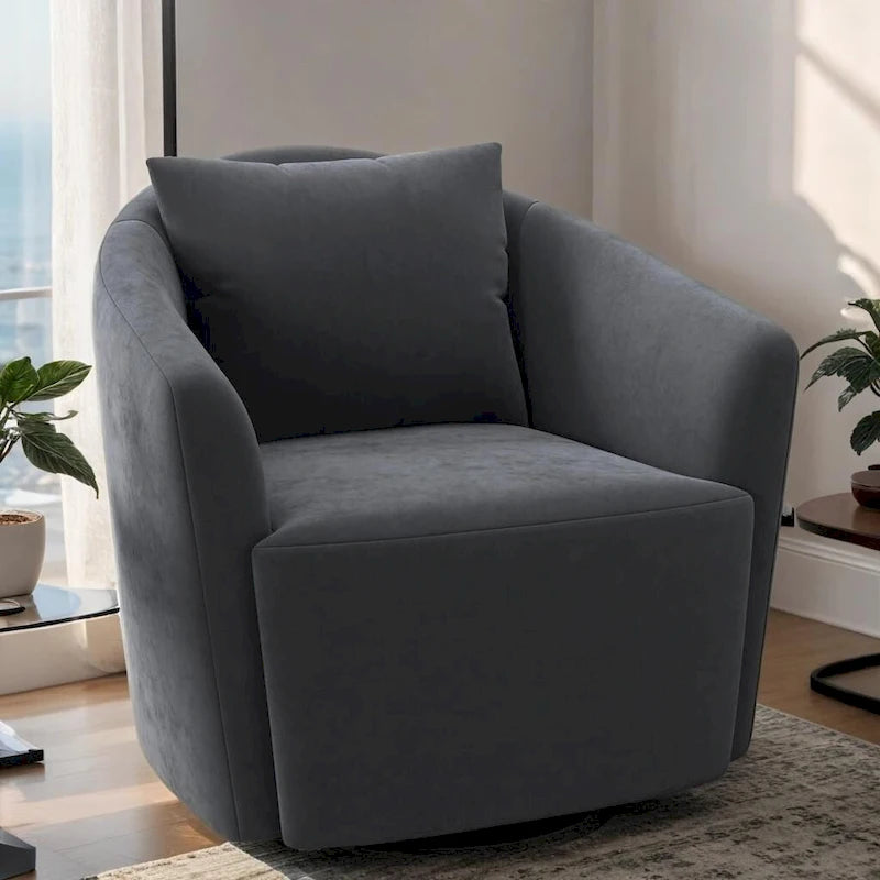 Fauteuil rembourré, Dossier capitonné, Style moderne, Gris/vert, 1 personne