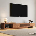 Meuble TV extensible, 3 tiroirs, Noyer, Compatible avec les téléviseurs jusqu'à 299 cm, 1 unité