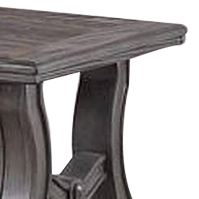 Table d'appoint de 66 cm, pieds évasés, plateau biseauté, gris, plateau en bois, 1 personne