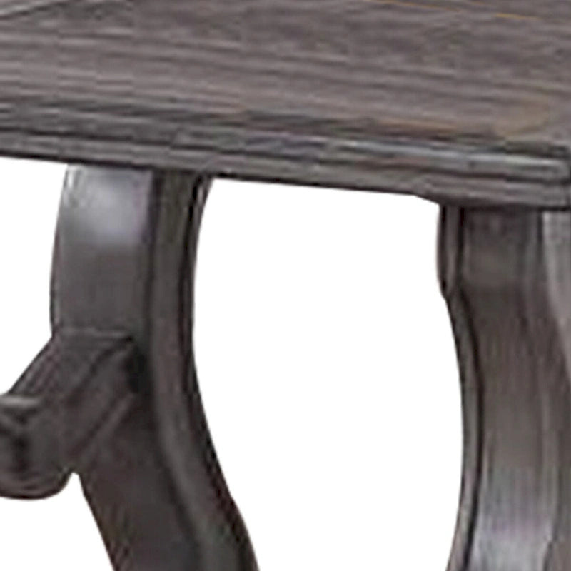 Table d'appoint de 66 cm, pieds évasés, plateau biseauté, gris, plateau en bois, 1 personne