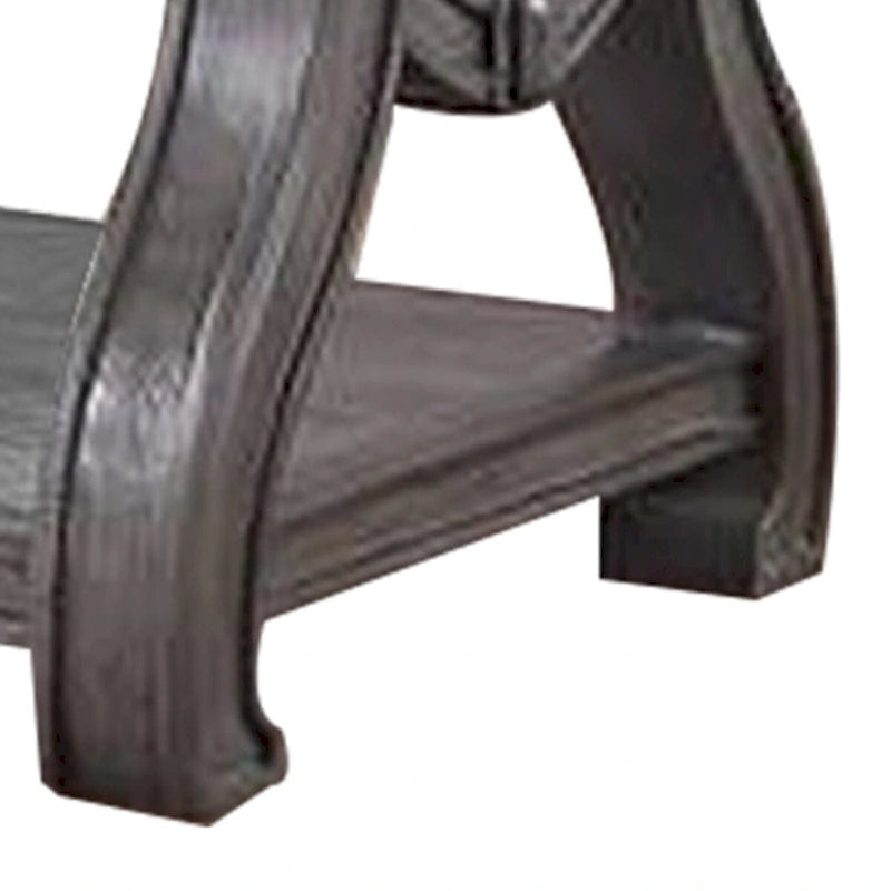 Table d'appoint de 66 cm, pieds évasés, plateau biseauté, gris, plateau en bois, 1 personne