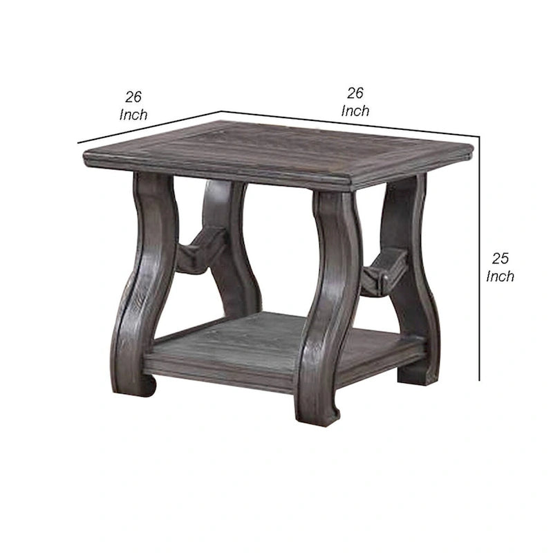 Table d'appoint de 66 cm, pieds évasés, plateau biseauté, gris, plateau en bois, 1 personne