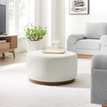 Pouf rond, velours de performance, passepoil français, base en bois d'hévéa, 3 tailles, 1 unité