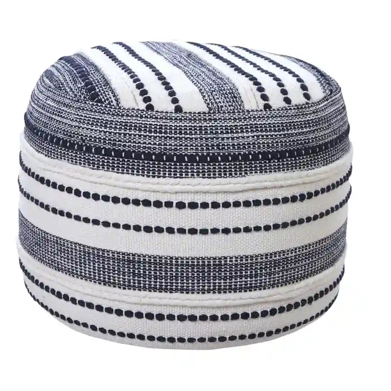 Pouf carré de 45 cm, 100 % coton, couleur unie, bleu, 1 unité