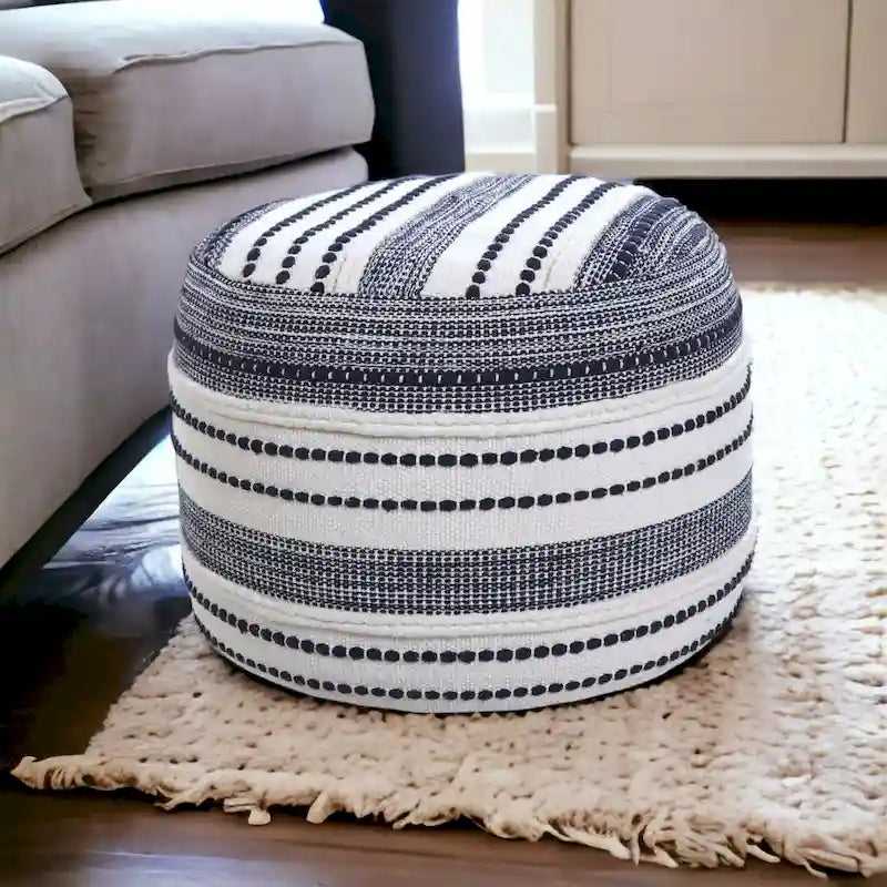 Pouf carré de 45 cm, 100 % coton, couleur unie, bleu, 1 unité