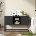 Armoire de rangement métallique, 6 compartiments, pieds hauts, fermeture magnétique, style moderne, noir/blanc, 1 unité